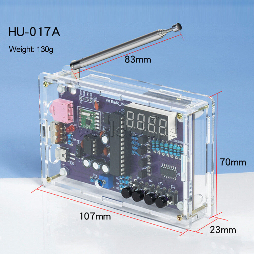 HU-017A RDA5807S FM Radio Kit Set Electronic DIY Parts 87-108MHz with/No Shell
