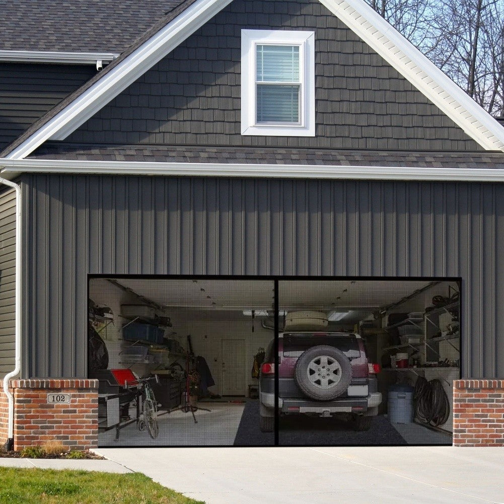 Garage Door Retractable Screen for Workshop and For Patio Doors 2 4 M Black