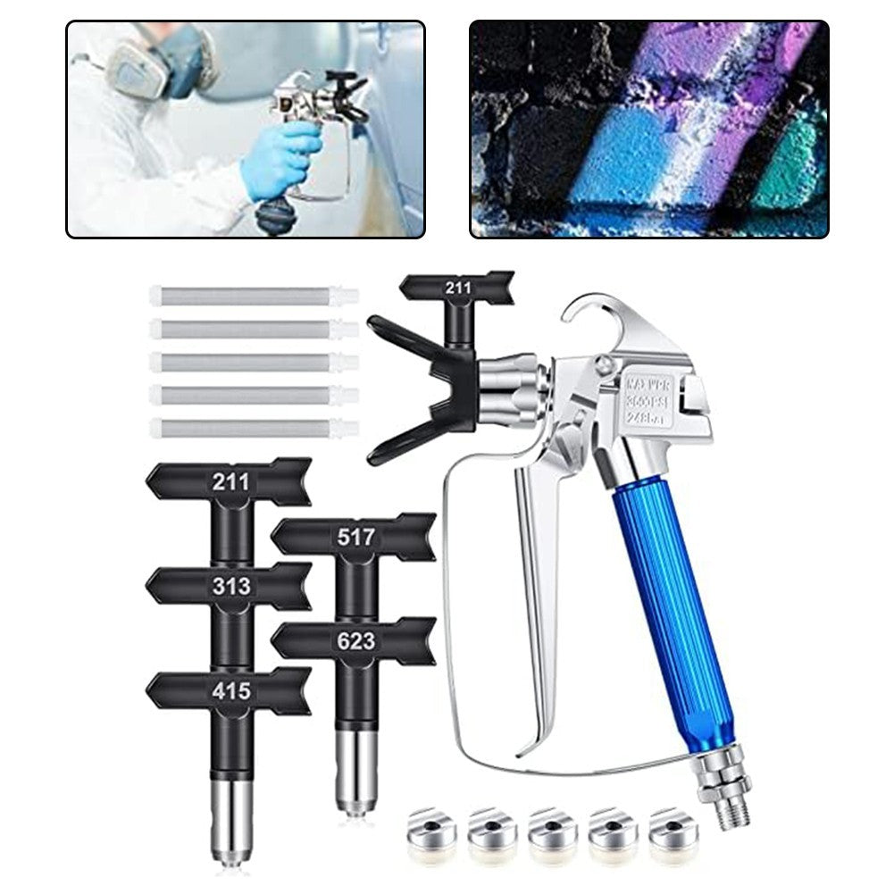 Complete Airless Paint Sprayer Kit 12 Pieces with Nozzle Tip Guards and Filters