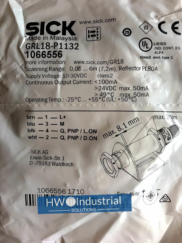 Proximity Switch Photoelectric Sensor 1066556 GRL18-P1132