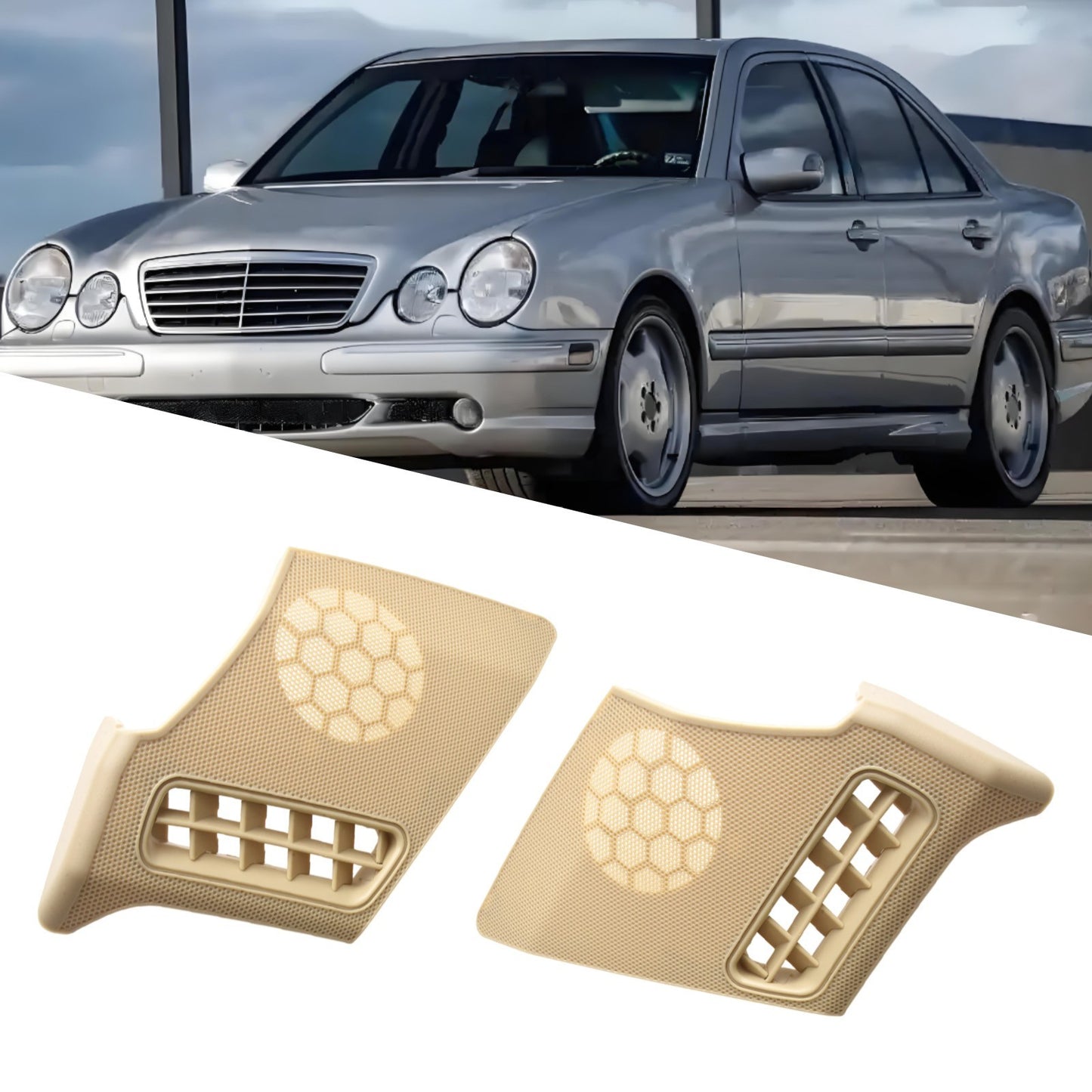 Beige Speaker Cover for Mercedes E Class W210 1996 2003 Left & Right Set