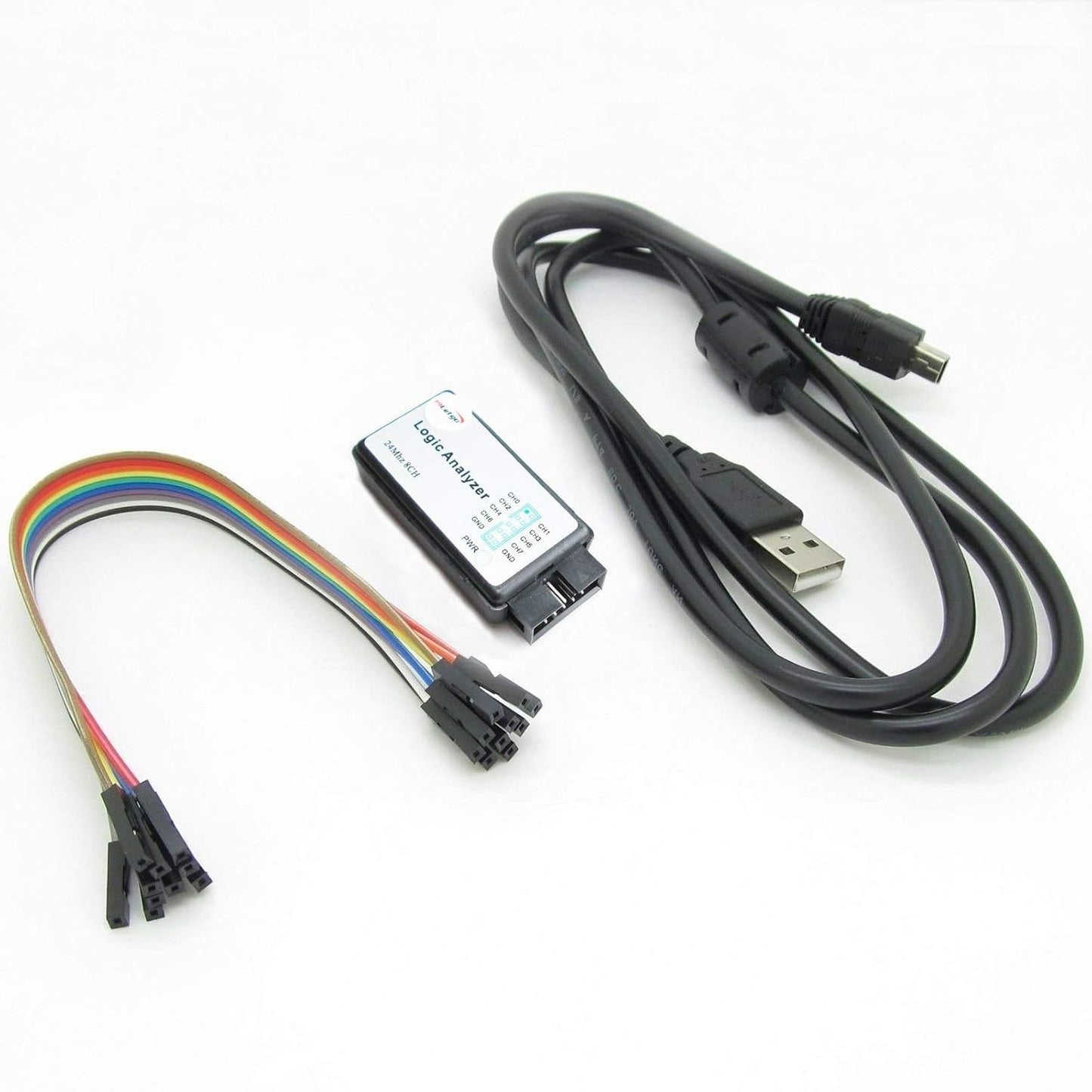 USB Logic Analyzer Device with EMI Ferrite Ring USB Cable 24Mhz 8CH 24Mhz 8 Chan