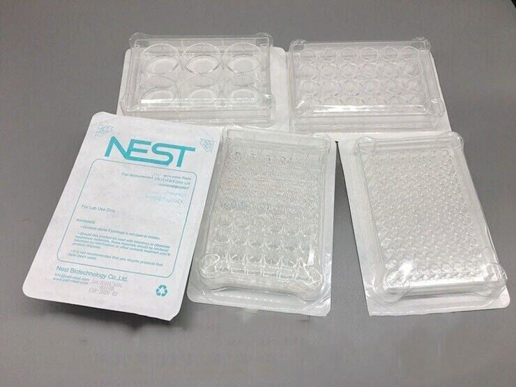 QTY:10 FOR NEST 6/12/24/48 Well Cell Culture Plate Flat Bottom TC 703001/712001
