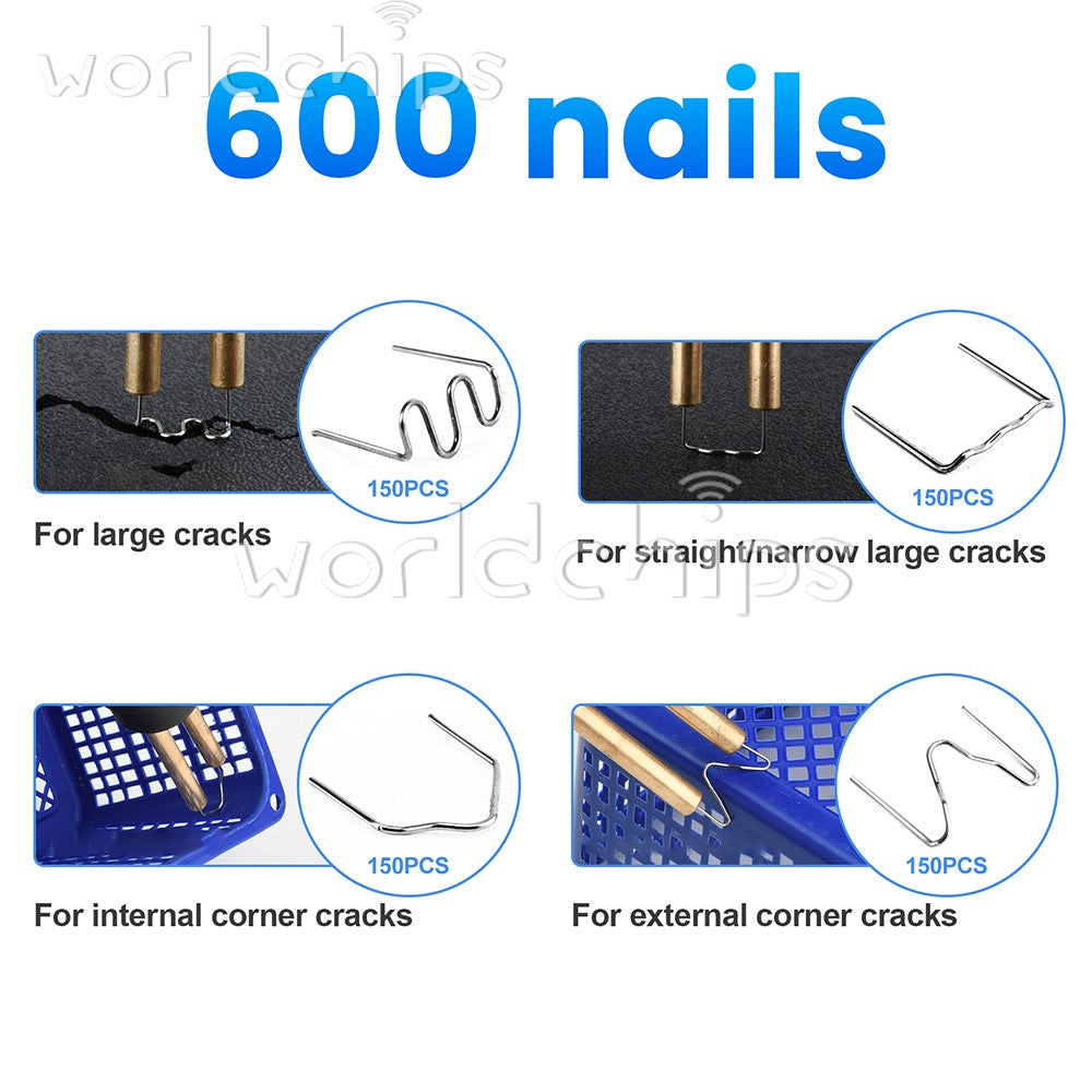 Hot Stapler Car Bumper Fender Fairing Welder Gun Plastic Repair Kit 600 Staples