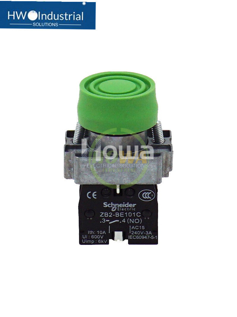 2PC  XB2BP31C Green Button Switch 1NC 22mm Installation Aperture