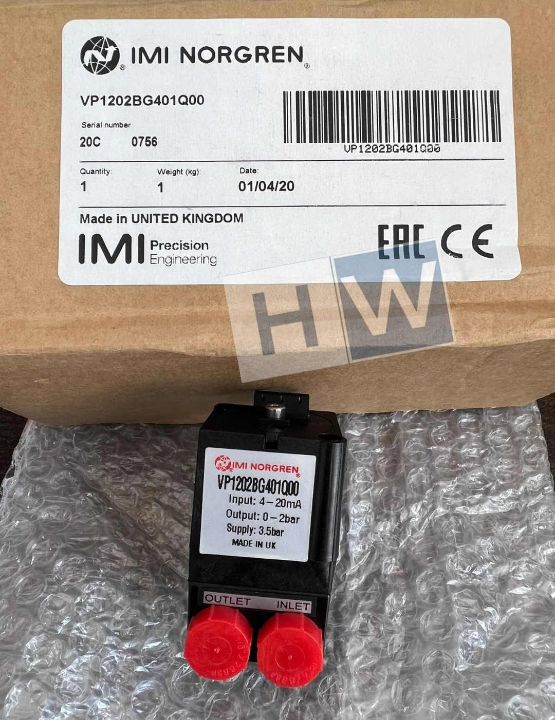 1PC   NORGREN Proportional Pressure Valve (VP12) VP1202BG401Q00
