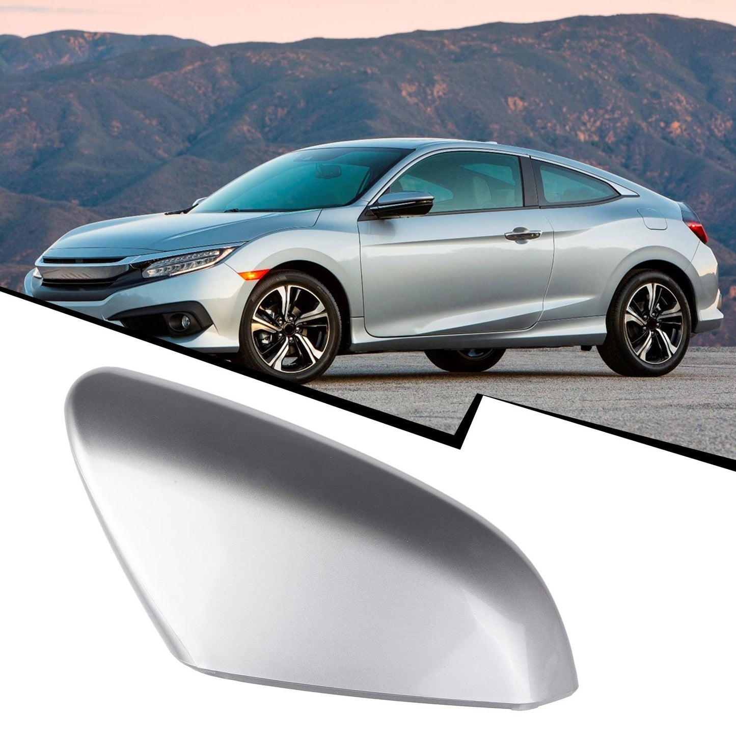 High Quality Mirror Cover Cap in Silver for Civic 2016 2020 Right Side