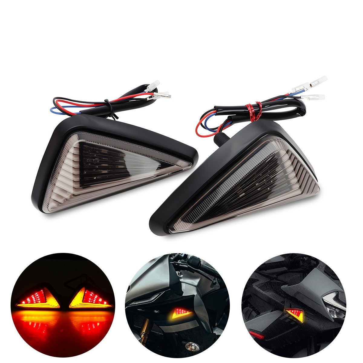 Motorcycle Triangle Flush Mount LED Turn Signal Light for For honda For Suzuki