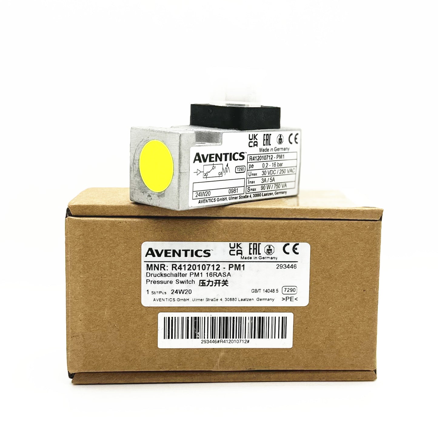1pcs AVENTICS Pressure Switch R412010712 Series  PM1 0.2-16bar Fast delivery