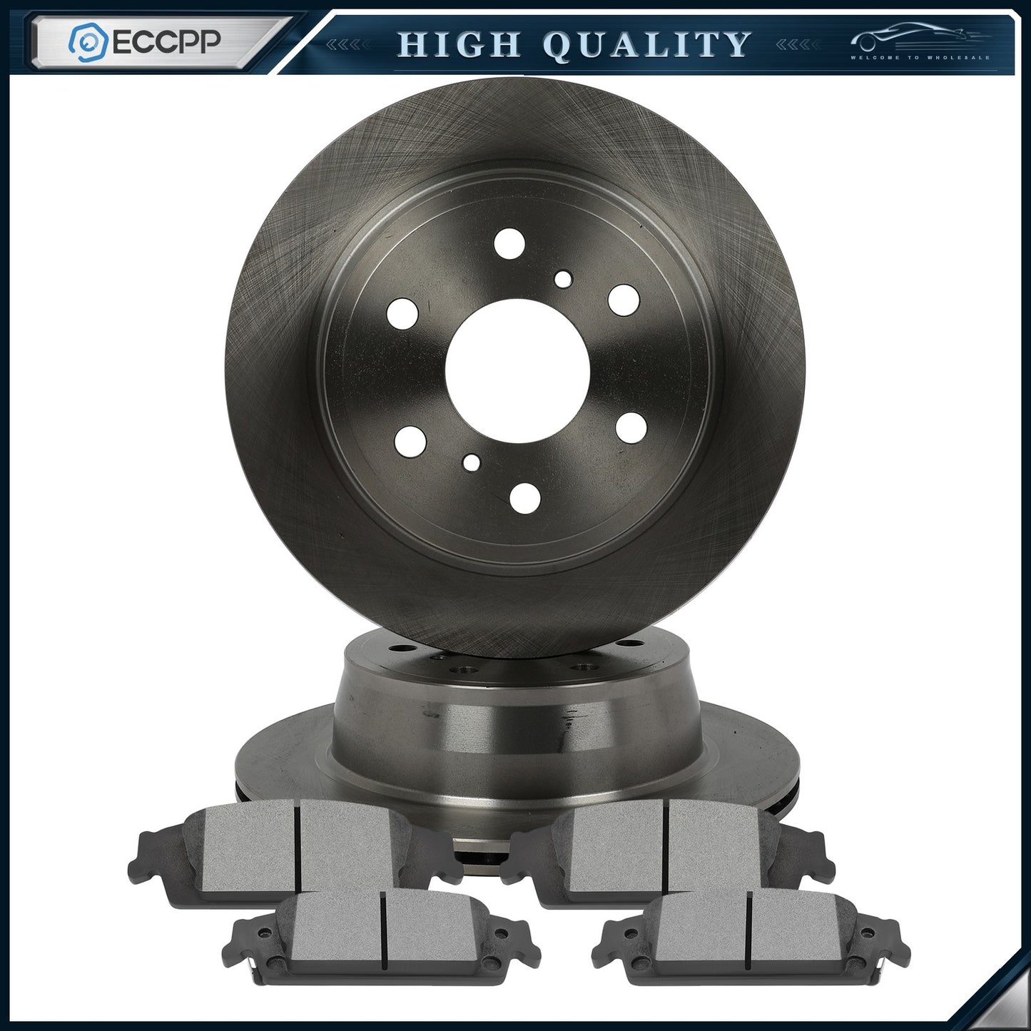 Fits 2015 2016 - 2020 CADILLAC ESCALADE Rear Ceramic Brake Pads And Rotors Discs