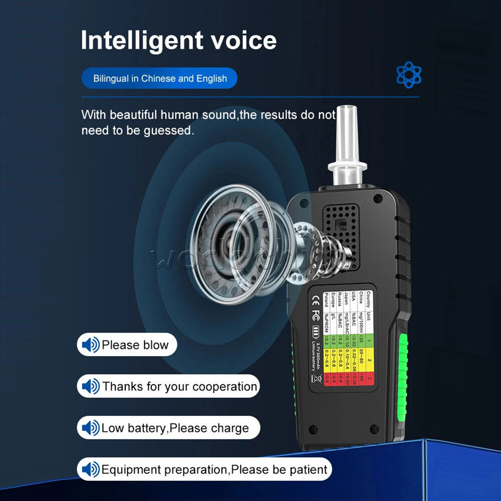 RD930 Digital LCD Breath Alcohol Tester Voice Announcement Breathalyzer Analyzer