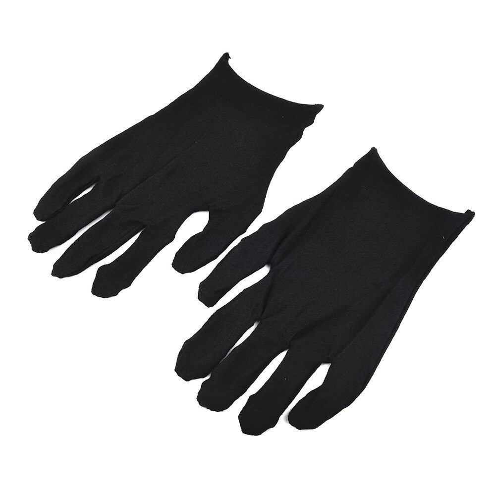 12 Pairs Black Cotton-Gloves Liner Moisturising-Eczema Butler-Beauty-Unisex