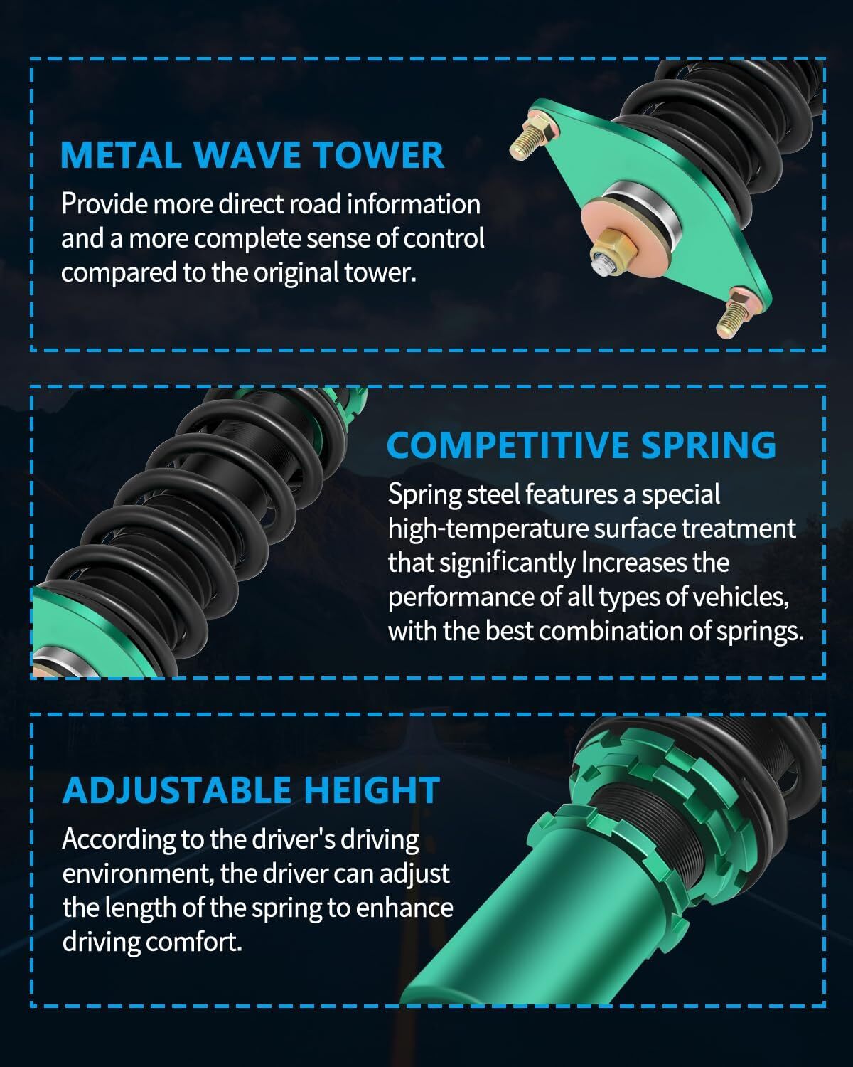 Coilovers Struts Fits Subaru Forester 2009-2013 Shocks Suspension Springs Kits