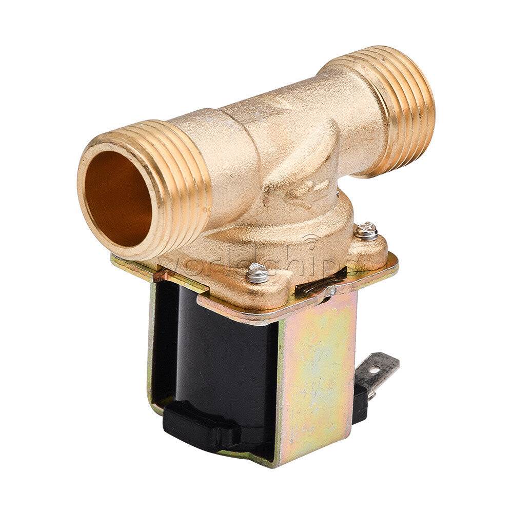 G1/2 Brass Electric Solenoid Valve N/C 12V 24V 220V Water Air Inlet Flow Switch