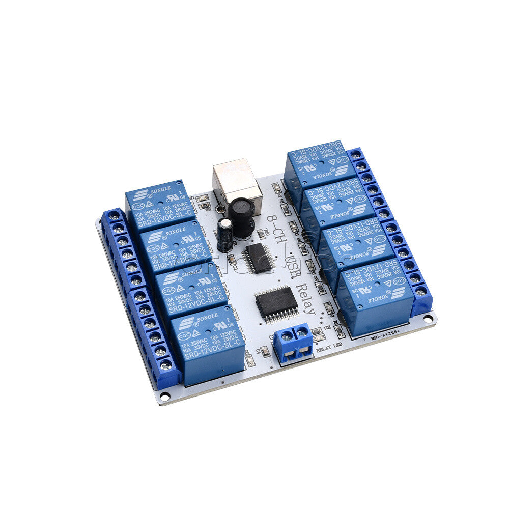 8 Channel 12V DC USB Type-B Relay Board Module Controller for Automation Robotic