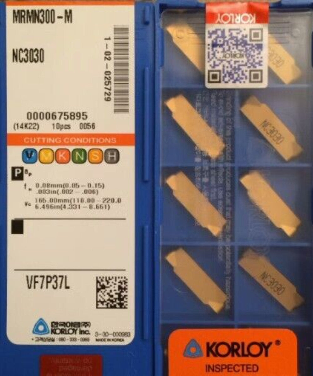 10Pcs/BOX KORLOY MRMN300-M NC3030 Carbide Inserts Grooving Blade