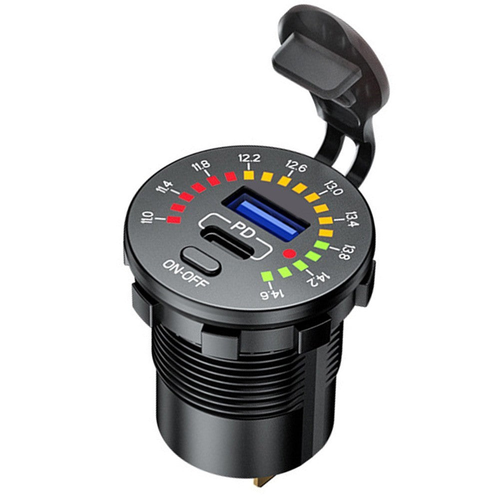 Dual USB Charger Socket with LED Indicator for Fast Charging in Vehicles
