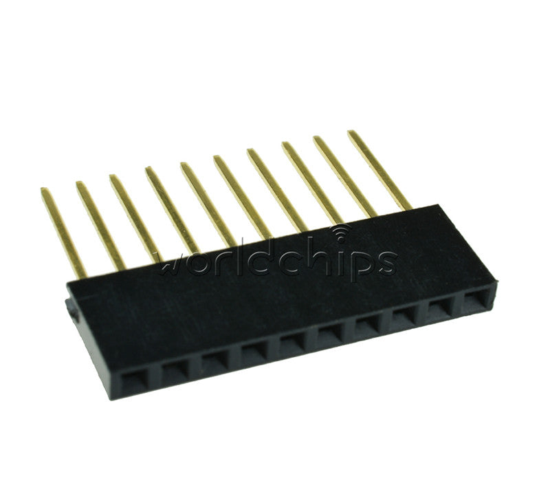 100PCS 2.54mm 10 Pin Long Legs Single Row 11mm  Long Pin Female Header Arduino