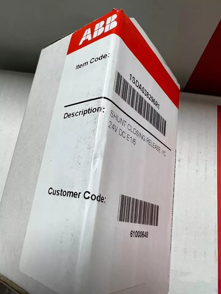 For ABB 1SDA038296R1 SHUNT CLOSING RELEASE YC 24V DC E1/6 61000648