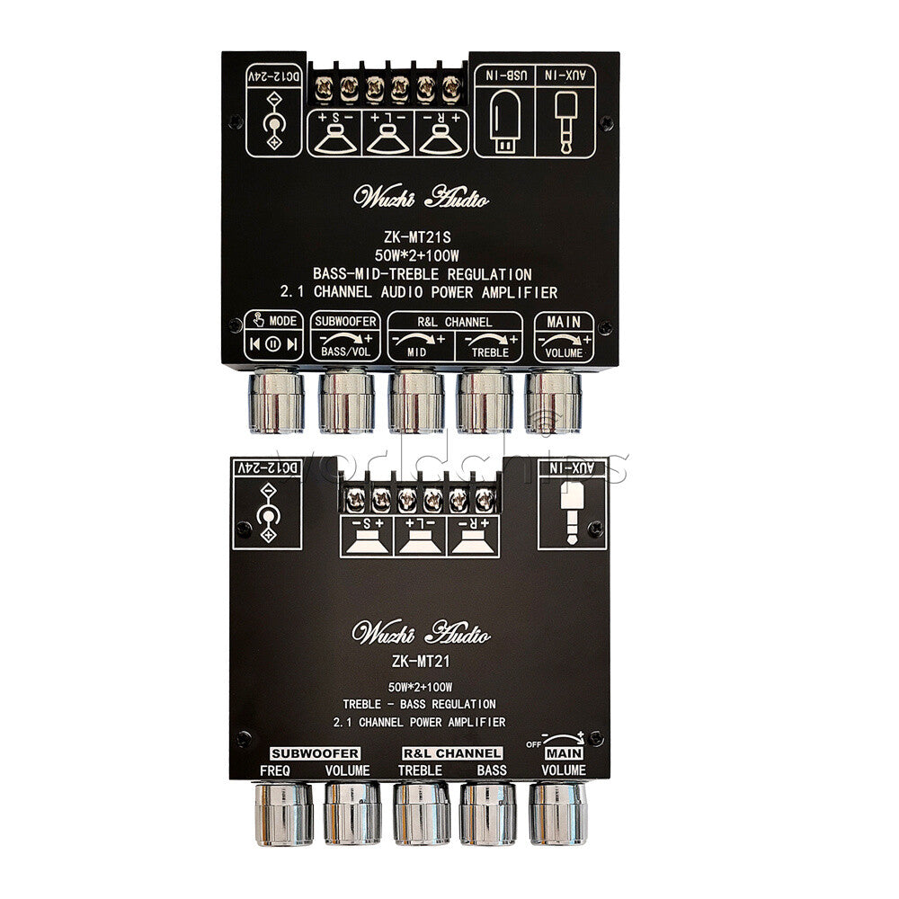 Bluetooth 5.0 Audio Amplifier Module High Low Tone 50W*2 Stereo +100W Subwoofer