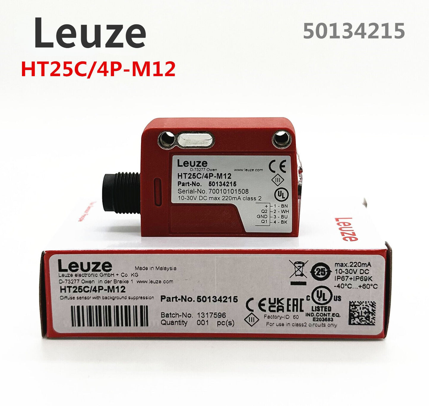 1pcs LEUZE Photoelectric Sensor HT25C/4P-M12 50134215