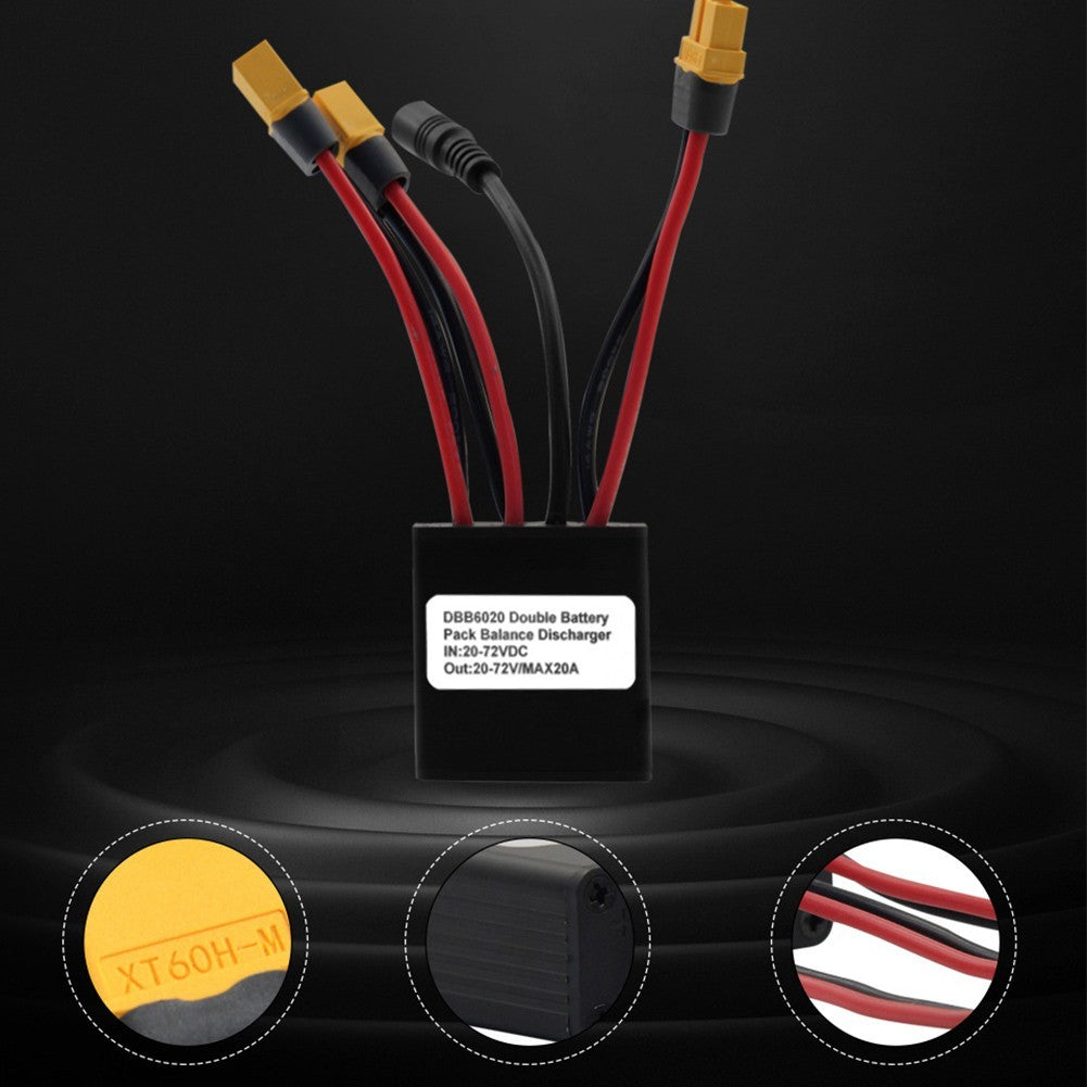 Dual Battery Connector Adapter for Ebike 12V 72V 20A USB Charging Supported