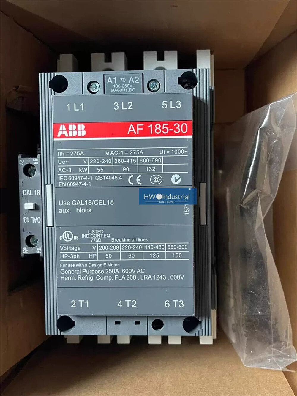 1/piece  ABB AC/DC contactor AF185-30-11 Coil Voltage 100-250V