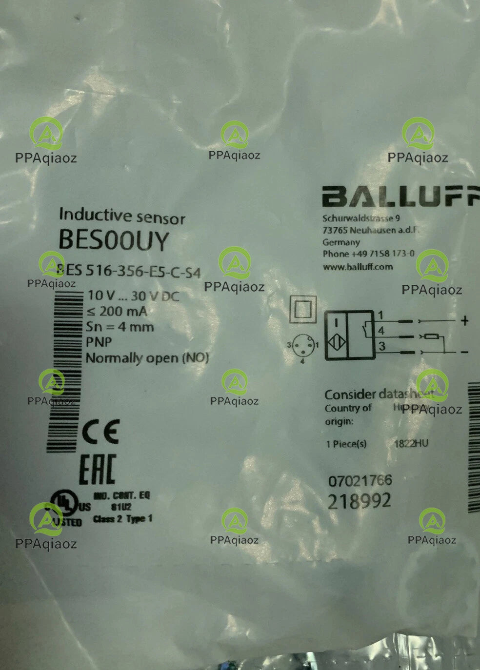1Pcs  BALLUFF BES 516-356-E5-C-S4（BES00UY)sensor Fast delivery