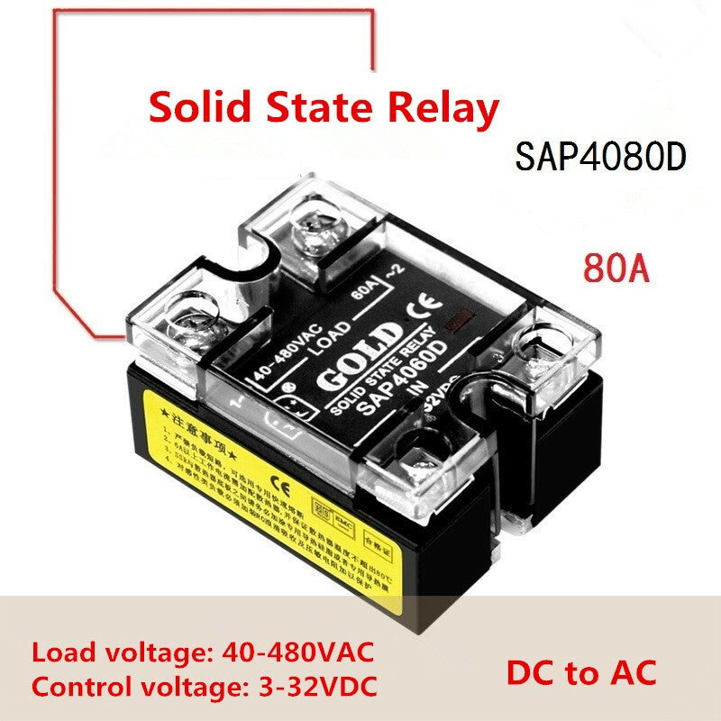 1pcs SSR Single-phase Solid State Relay SAP4080D 80A DC Control AC