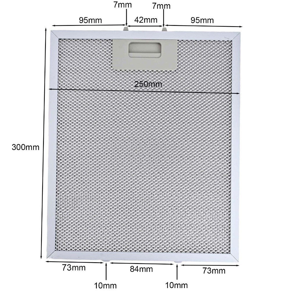 Aluminum Filter Set 3PCS for RANGEMASTER Range Hood 300x250mm Metal Silver