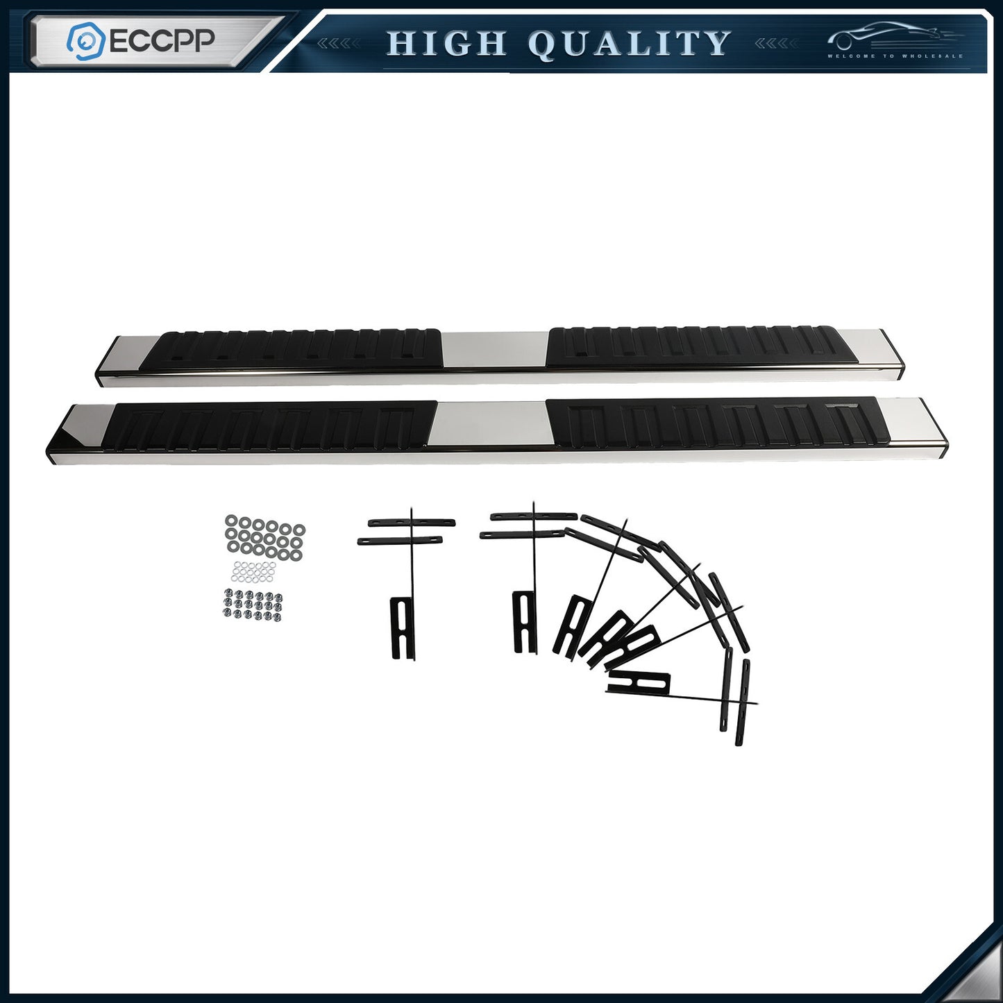For 2019-2021 RAM 1500 Crew Cab 6" Side Steps Running Boards Nerf Bars Silver