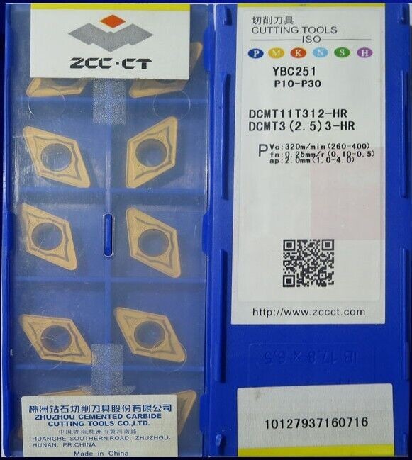 10Pcs ZCC.CT DCMT11T312-HR YBC251 DCMT32.53-HR CNC blade carbide inserts