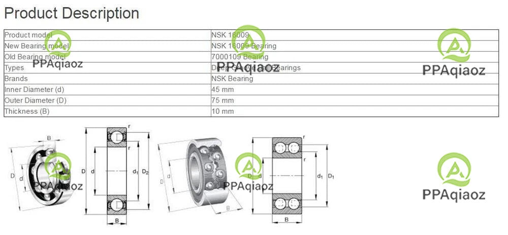 1PC NSK 16009 Deep Groove Ball Bearings 45x75x10mm. #P
