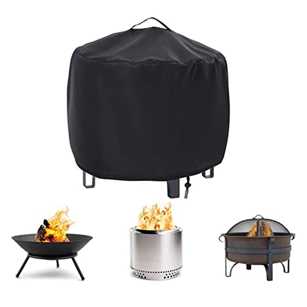Oversized Waterproof Round Stove Protector with Convenient Handle Access