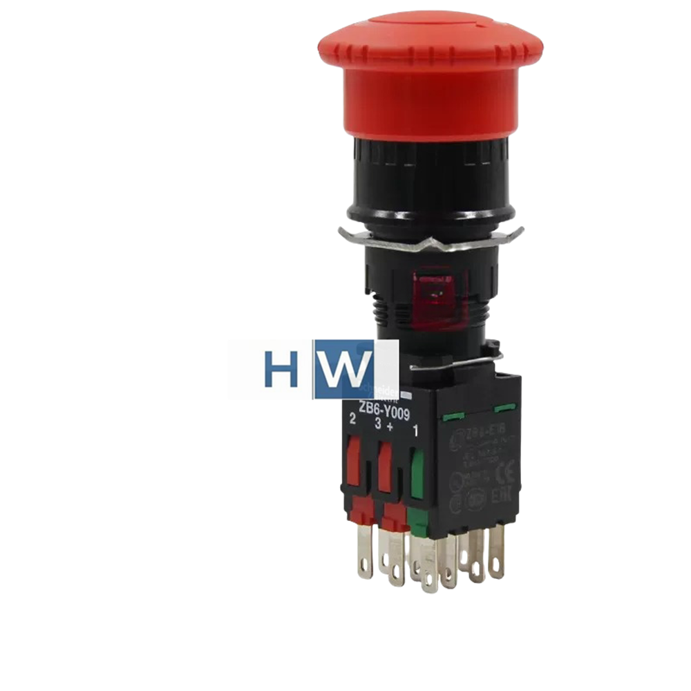 1/Piece XB6AS8349B XB6-AS8349B Emergency Stop Button Switch ZB6-Y009 16mm 1NO2NO