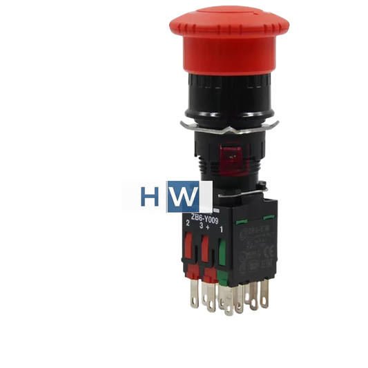1/Piece XB6AS8349B XB6-AS8349B Emergency Stop Button Switch ZB6-Y009 16mm 1NO2NO