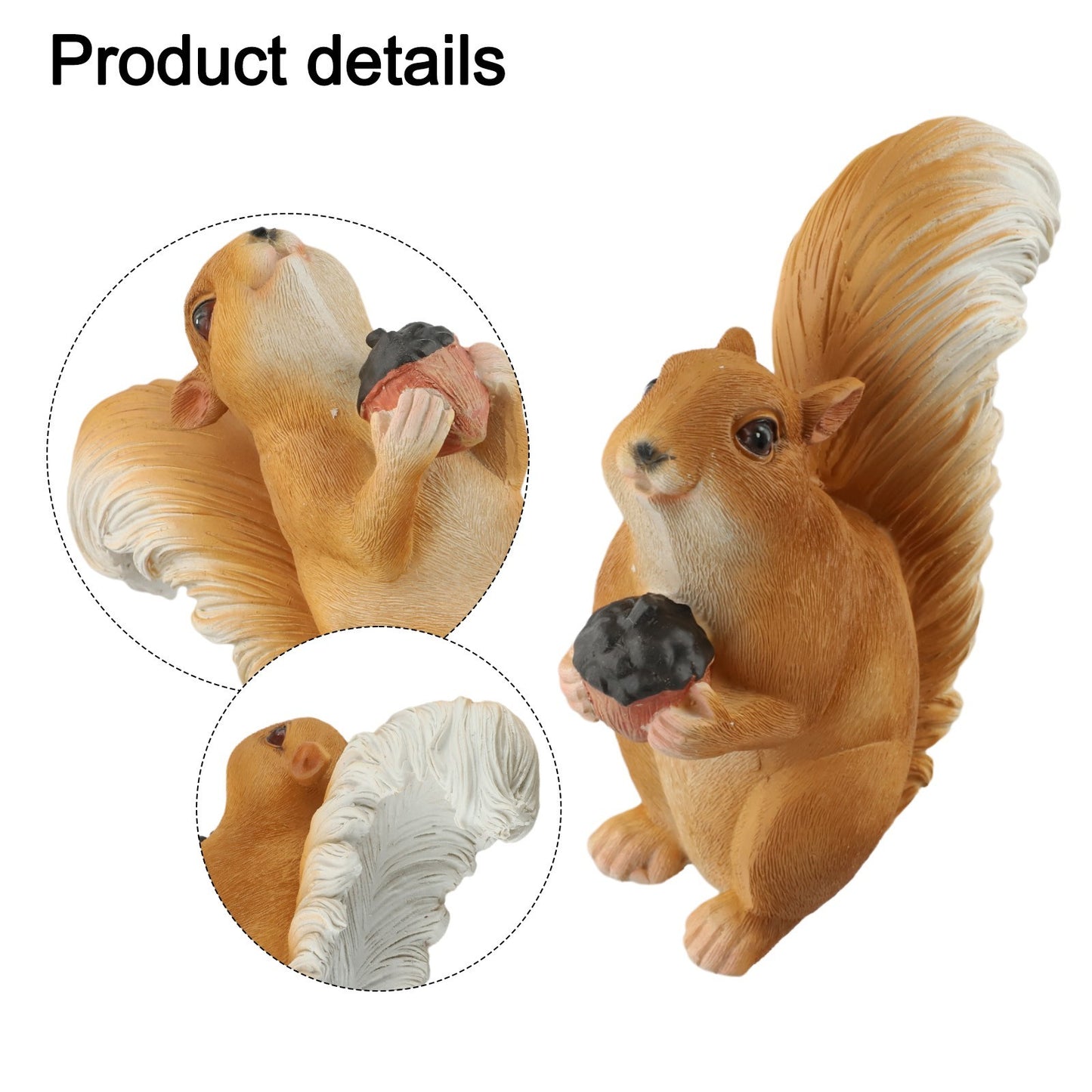 Cute Squirrel Resin Statue Suitable for Garden Yard Outdoor Tree or Fence