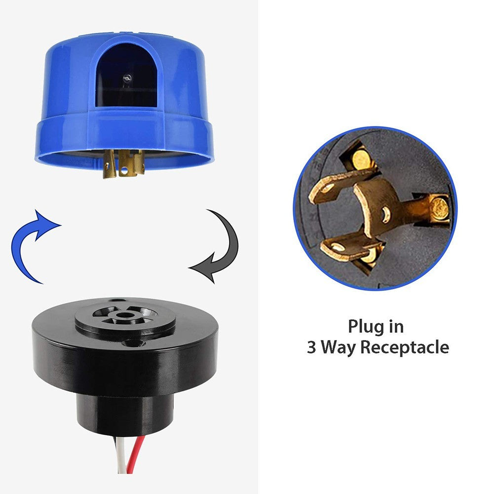 Simplified Installation Photocell Sensor with Locking Design for Lights