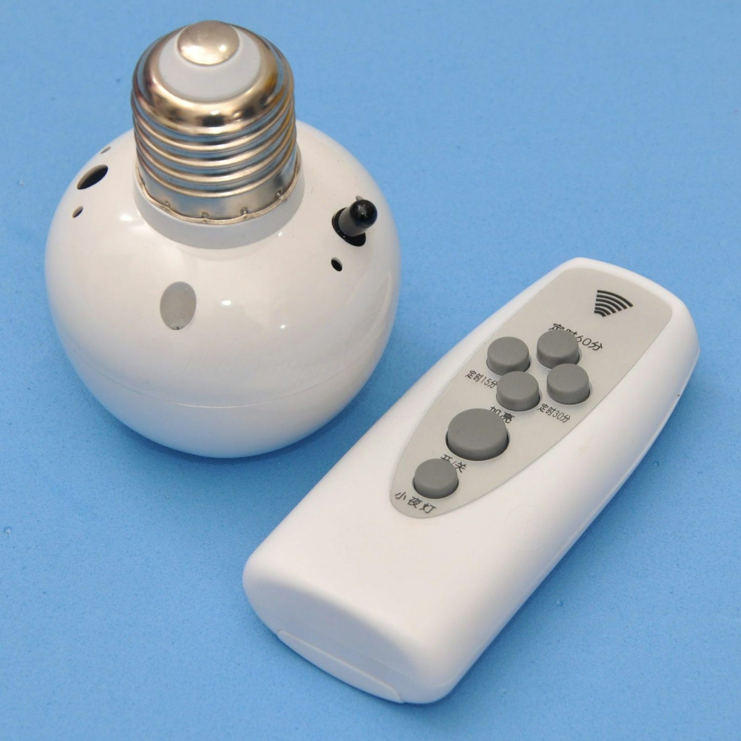 Wireless IR Remote Control E27 LED Bulb Holder Timer Dimmable Night Light Base