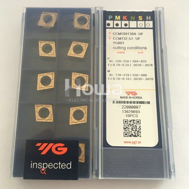 10pcs/Box YG CCMT09T304-UF YG801 CCMT32.51-UF Carbide Inserts CNC Turning Blade