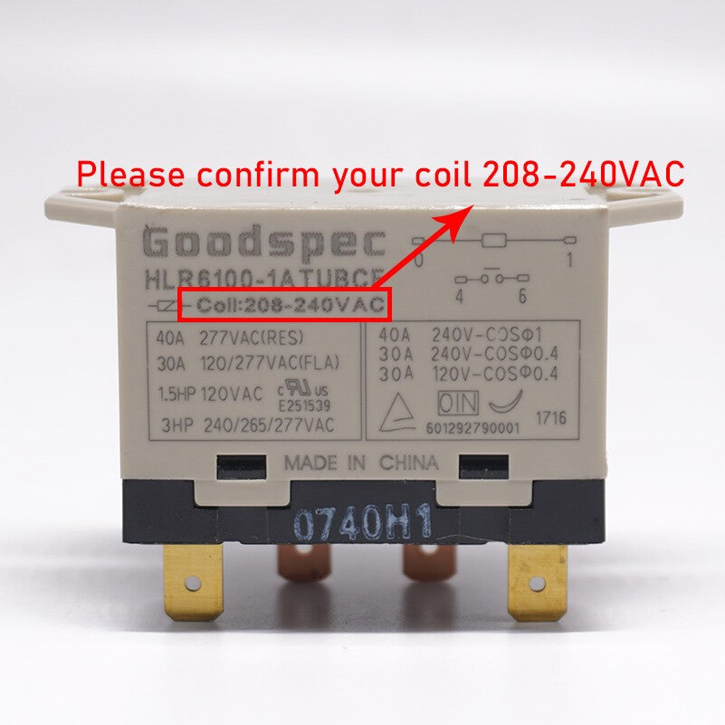 5pcs Goodspec HLR6100-1ATUBCF 208-240VAC Compressor Relay 4 Pins 40A