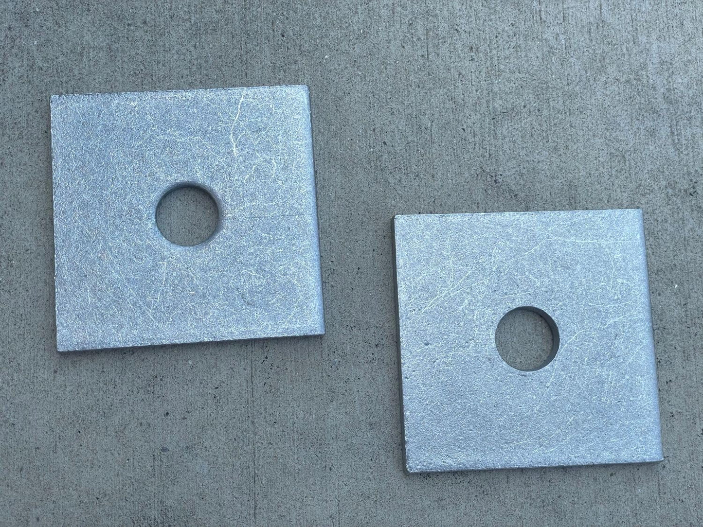 3"x3" Galvanized Square Plate Washers - 5/8" ID, 6 Gauge Steel, 30 Pack