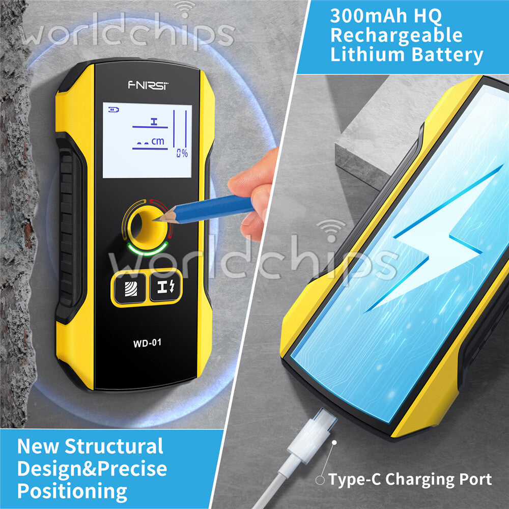 FNIRSI WD-01 Metal Detector Wall Scanner For AC Live Cable Wires Wood Stud Find