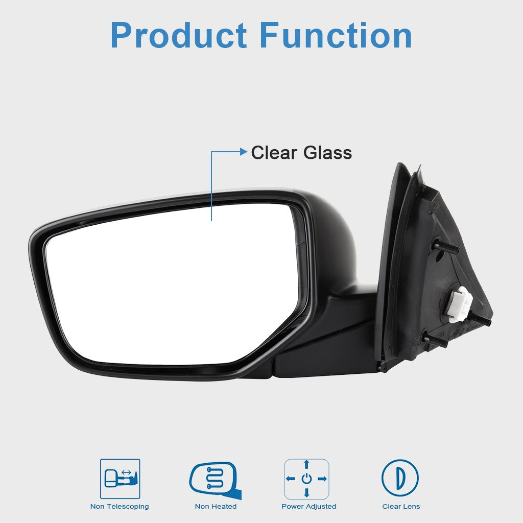 Pair Side View Power Mirrors LH & RH Set For 08-12 Honda Accord Sedan Smooth