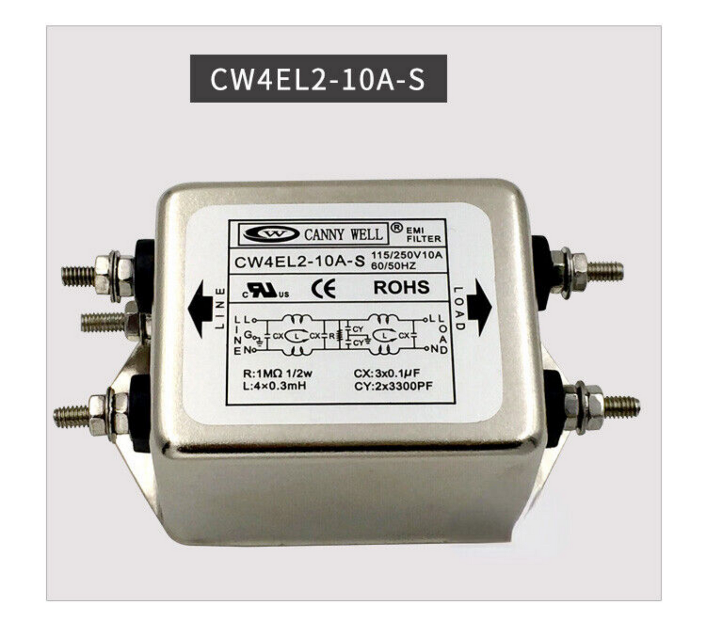 1pc EMI Filter for CANNYWELL CW4EL2-10A-S Enhanced Double Pole Filter 220V