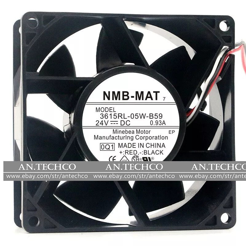 For NMB Fan 3615RL-05W-B59 DC24V 0.93A 9038 9CM 3-wire Inverter cooling Fan