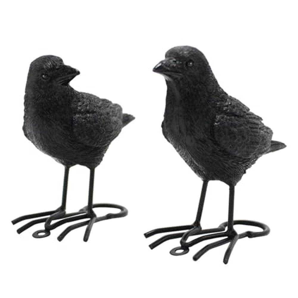 Unique Design Crow Figurines Set of Two Perfect for Creative Interiors