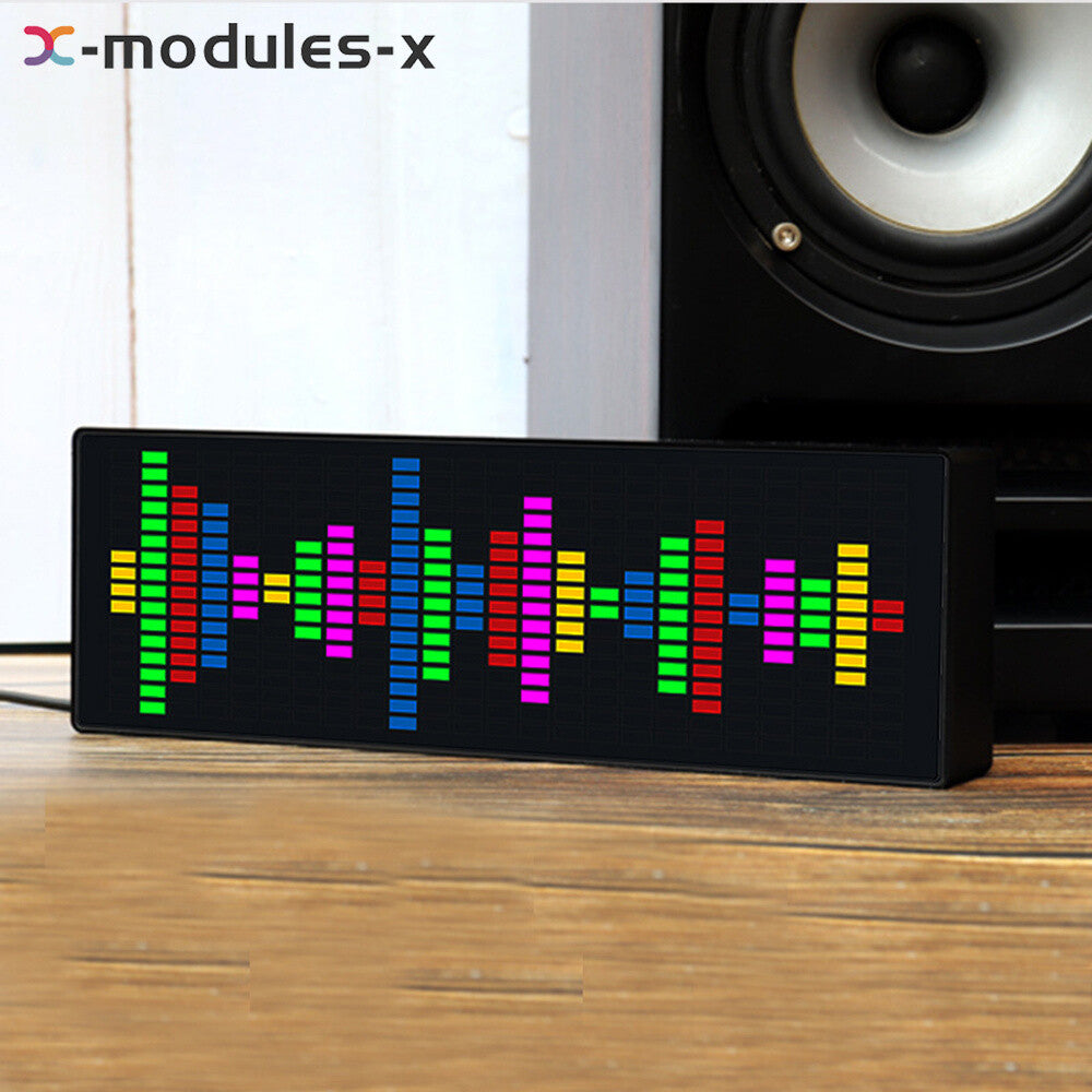 LED Light Music Spectrum Clock Voice Rhythm Car Audio Level Indicator VU Meter