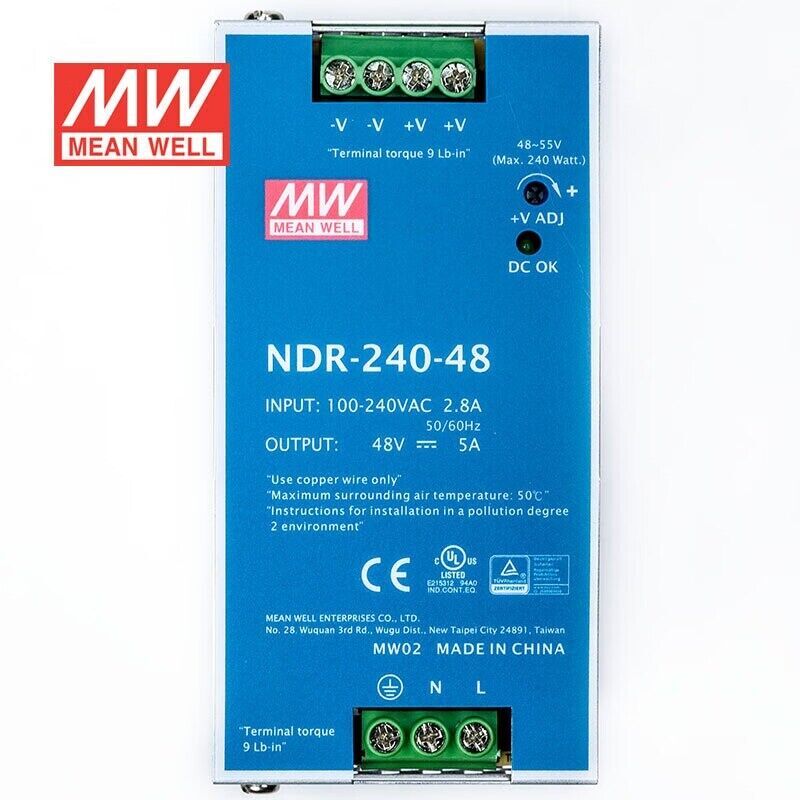 Mean Well NDR-240-48 Industrial DIN rail power supply 48V 5A 240W