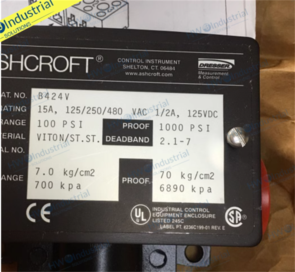 1/Piece B424V 1000PSI  Pressure Switch